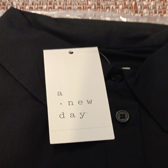 A New Day Classic Button Down Long Sleeve Shirt in Black XL New With Tags - Picture 6 of 8